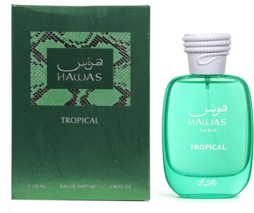 Rasasi Hawas Tropical For Him Eau de Parfum EDP 3.4 oz / 100ml Fresh Fruity Cologne for Men Luxury Perfume