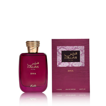 Rasasi Hawas For Her Diva Eau de Parfum EDP Spray 100ml / 3.4 oz for Women New In Box Luxury Perfume